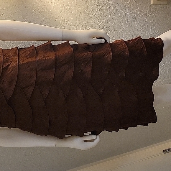 VTG JESSICA HOWARD Metallic Bronze Cascading Ruffle Holiday Party Hoco Dress - Picture 5 of 10